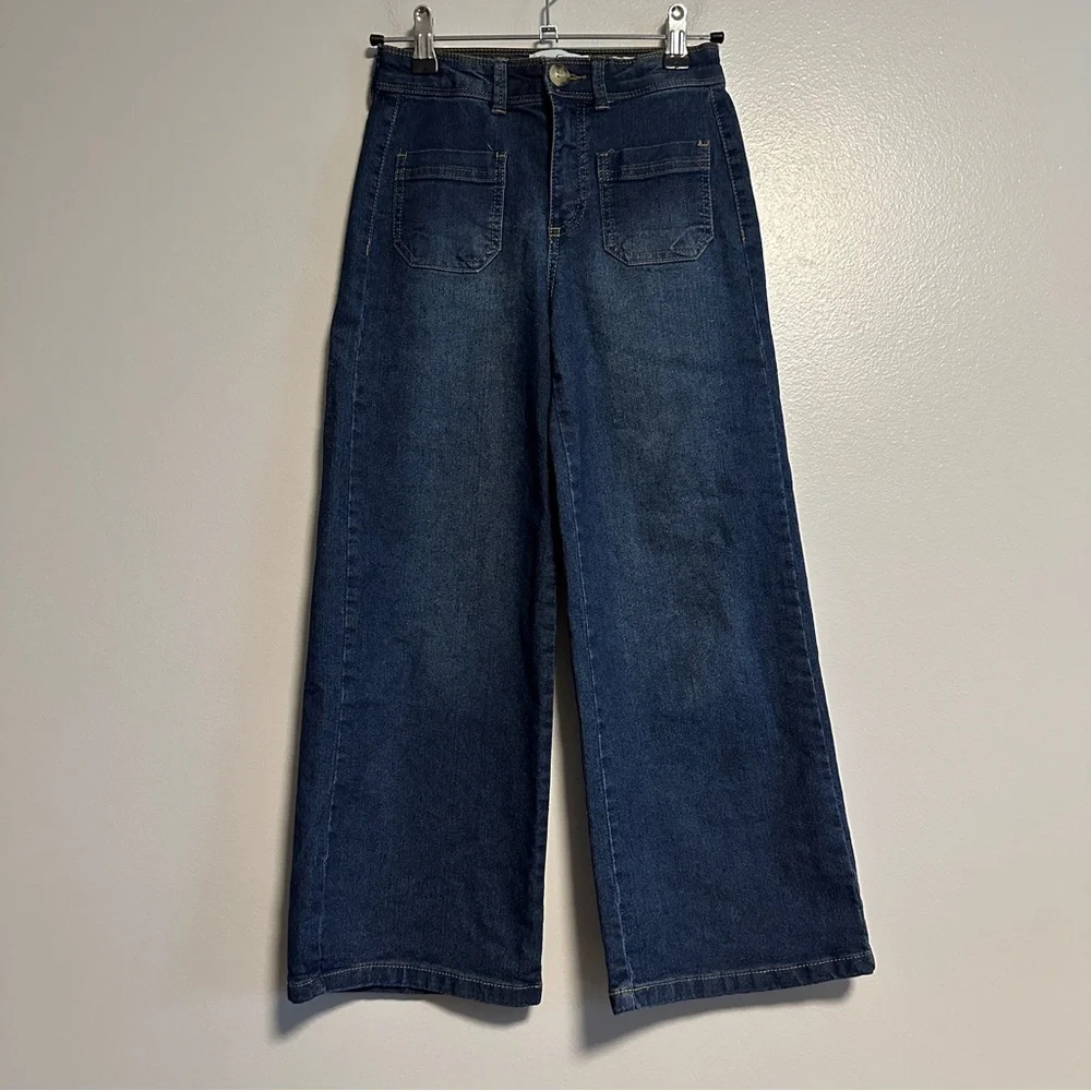 Jessica Simpson Dark Blue Olivia Wide Leg Jeans Girl’s Size 7 - Picture 1 of 8